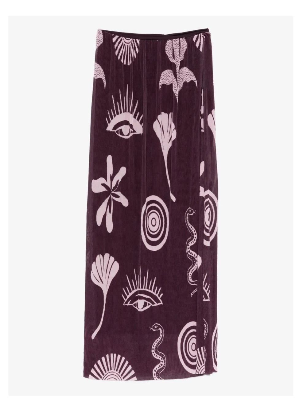 BRAND NEW Cala de La Cruz Purple and Lavender Printed Resort Maxi Skirt